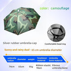 3 Pack Umbrella Hat, Sports Head Umbrella Hats for Adult Women, 26" Diameter Folding Waterproof Rainbow Fishing Headwear for Outdoor Party Beach Hiking