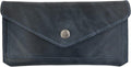 Hide & Drink, Full Grain Leather Large Female Wallet, Travel Organizer for Women, Vintage Money and Card Holder, Handmade, Slate Blue
