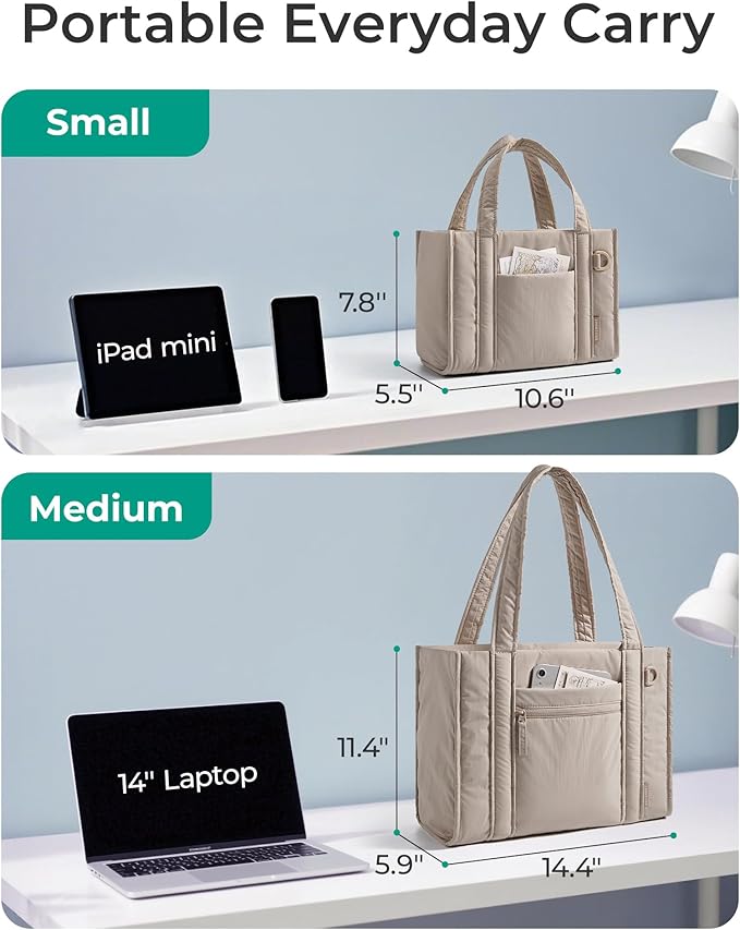 BAGSMART Boxy Tote Bag for Women, Crossbody Bag with Zipper, Crush Bow Purses for Travel Work College