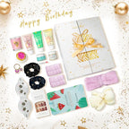 Birthday Gifts for Women, Birthday Spa Gift Basket for Women, Luxury Birthday Spa Gift Box, Rich Bath Essentials, Butter, Candle, Unique Diy Nails Set, Birthday Presents Spa Gift for Mom