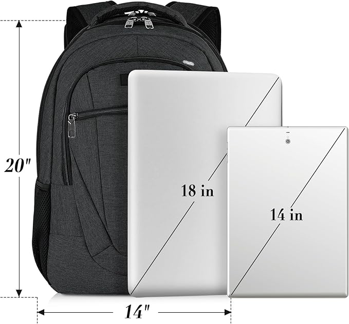 BIKROD 45L Extra Large Travel Laptop Backpack for Men and Women, Carry on Back Pack Fit 18.4 IN Laptop, Black, Gift