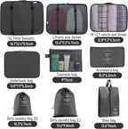 Packing Cubes for Travel -10 Set Luggage Organizer Bags for Family, Mesh Breathable Packing Cubes for Suitcases Durable Travel Essentials Bags Set