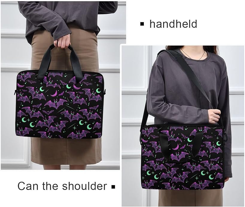 MNSRUU Laptop Bag for 15.6 inch Black Gothic Bats