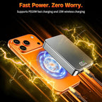 26800mAh Magnetic Power Bank, Mag-Safe Compatible Wireless Portable Charger, Aluminum Alloy, Large Capacity 20W Fast Charging USB-C, Travel Essential, for iPhone 17/16/15/14/13/12 Series, Silver Gray