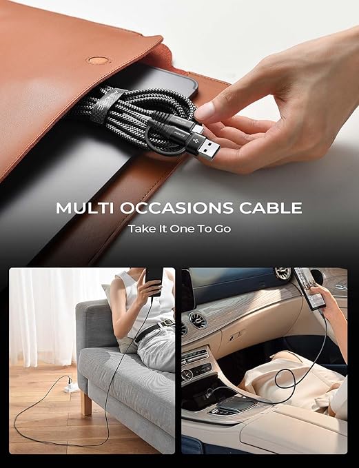 AINOPE USB C to USB C Cable, 10 FT USB C Cable Fast Charging with USB to USB C Adapter, 60W USB to USBC Cable for iPhone 17 Pro Max Air Type C Cable for iPhone 16/15/14/13/12, Black