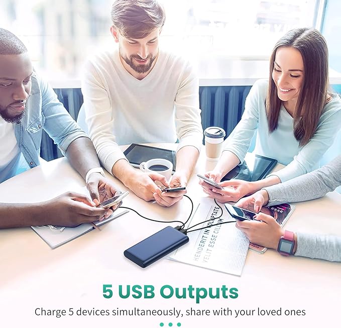 Portable Charger 38800mAh Power Bank with 5 Outputs & 2 Inputs,PD USB C In&Out Fast Phone Charging External Battery Pack Backup,Travel Essential Outdoor for iPhone 17/16,Android Samsung Galaxy-Navy
