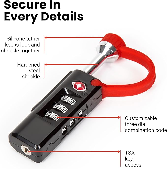 NANUK TSA Approved Lock – Durable, Secure Travel Case Lock with Cut-Resistant Steel Shackle & Rustproof