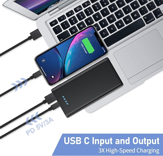 Portable Charger Power Bank 25800mAh,5V/3A Fast Charging Portable Phone Charger,3 USB Ports External Battery Pack Backup Travel Camping Essential for iPhone 17/16/15/14,Samsung Galaxy Android iPad etc