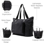 Baggallini Carryall Expandable Lightweight Travel Tote 22" Packable Folding Compact Nylon Washable Weekender w/Luggage Sleeve