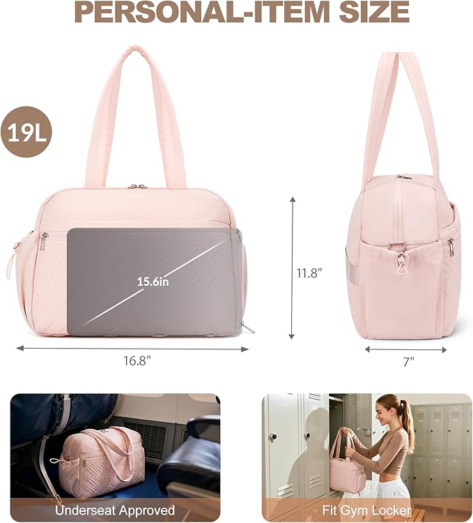 SYTRAH Gym Bag for Women, Lightweight Workout Duffle Bag with Shoe & Wet Separation for Gym, Yoga, Travel & Overnight, Stylish Sports Bag with Adjustable Shoulder Strap Pink