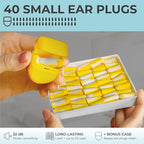 Peace&Quiet PQ Small Ear Plugs for Sleeping - 40 Earplugs for Sleep, Snoring, Small Ear Canals, Noise Cancelling 32 dB, Sound Blocking, for Women and Men