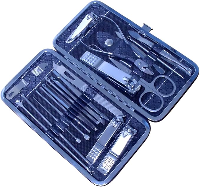 Nail Clippers Set for Men Women Parent Earpick EarpickerProfessional Manicure Set BWLSMART 21 Pieces Pedicure Kit, Nail Care and Grooming Kit with Travel Case Fingernail and Toenail Clipper Cutters