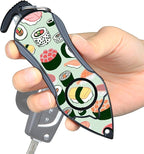 Stinger Personal Alarm Keychain Emergency Tool, Safety Panic Alarm Siren, Seat Belt Cutter, Glass Breaker, Security Device for Women Men Kid, Design in USA (Sushi)