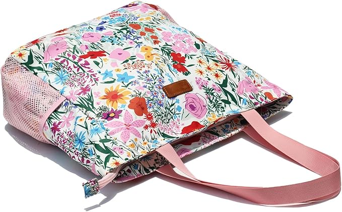 Original Floral Water Resistant Large Tote Bag Shoulder Bag for Gym Beach Travel Daily Bags Upgraded