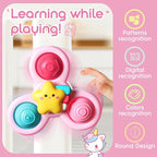 ALASOU 3PCS Pop Suction Cup Spinner Sensory Airplane Travel Toys for 1 Year Old Boy Girl Infant Toddlers|Novelty Spinning Tops 12 18 Months|1 2 Year Old Boy Birthday Gift|Baby Bath Toy Kids Ages 1-3