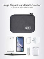 Luxtude Travel Cable Organizer Bag, Flat Cord Organizer Case, Travel Essentials for Wire/Cord/Charger/Cable Storage/Tech Accessories/Tech Gifts