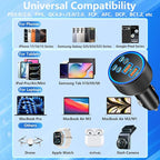 [Apple MFi Certified] iPhone 17 Car Charger, KYOHAYA 6-Port 120W USB-C&USB-A Power Cigarette Lighter Fast Charging PD/QC USB-C Car Charger + Type-C Braided Cord for iPhone 17/17 Pro/16/15/Galaxy/Pixel