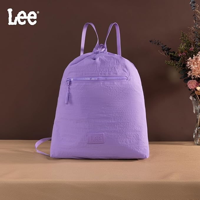 Lee Drawstring Backpack Bag Lightweight Small Gym Swim Beach Bag Water Resistant Sports Sackpack for Men Women, LEE48-002PP