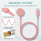 2Pack for Apple Watch Charger Cable, Magnetic Fast Charger to USB-C Cable 3FT, Wireless Fast iWatch Charger Portable Compatible with iWatch Ultra/Series 9/8/7/6/SE/SE2/5/4/3/2/1-Pink