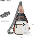 LATMAP Sling Bag For Women Faux Leather Small Casual Daypack Backpack Fanny Pack Crossbody Chest Bags Purse