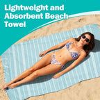 YSYJ Turkish Beach Towel 36 Pack Extra Large Beach Towels 36"x71" Soft Turkish Towel Bulk Sand Free Quick Dry Bath Towels Blanket for Adult Blue
