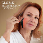 GLO24K 7 Color Beauty Device – Triple LED Action & Vibration Technology Facial and Neck Massager (Black, 2 Pack)