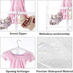 3 Packs Clear Kids Dance Costume Garment Bags,Garment Bag 35 Inch for Dance Competitions,Foldable Travel Storage Cover Bag with 3 Zipper Pockets