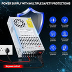 VAYALT 24V 25A 600W DC Switching Power Supply, Universal Regulated Switching AC 110V/220V to DC 24V Transformer, 24V Power Supply for Industrial, CCTV,Computer Project, LED Strip Light (No power Cord)