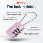 TSA Accepted Luggage Travel Lock, Set-Your-Own Combination Lock for School Gym Locker, Luggage Suitcase Baggage Locks, Filing Cabinets, Toolbox, Case (Purple, 2 Pack)