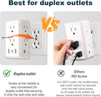 Outlet Extender with Night Light, Surge Protector Wall Mount with 6 AC Outlets and 3 USB Ports (1 USB C), Multi Plug Outlet Splitter, Dorm Room Essentials for Home, Office, Travel, FCC Listed
