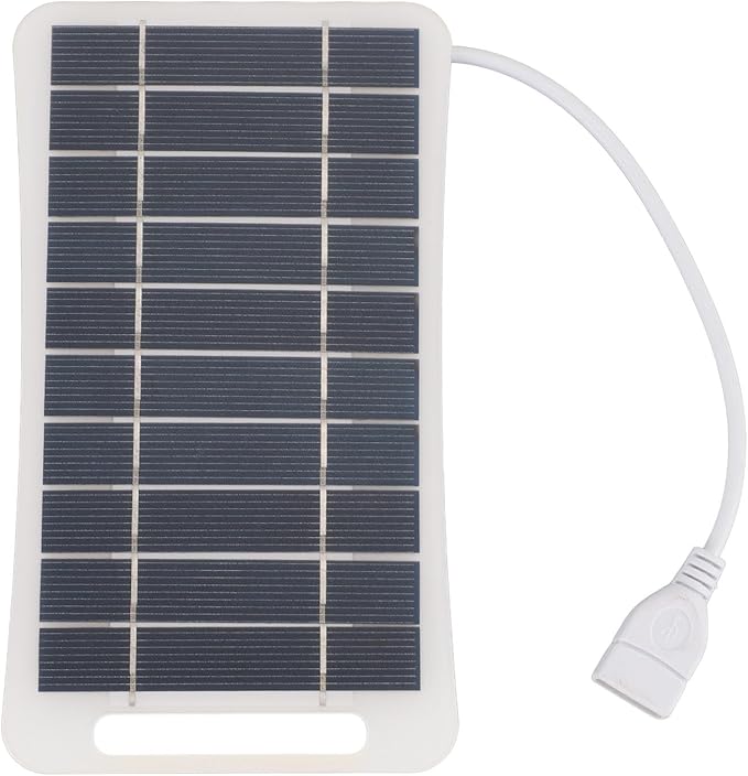 Hilitand 5W 5V USB Solar Panel Charger, Portable Monocrystalline Silicon Handheld Solar Panel for Camping Travel Outdoor (White)