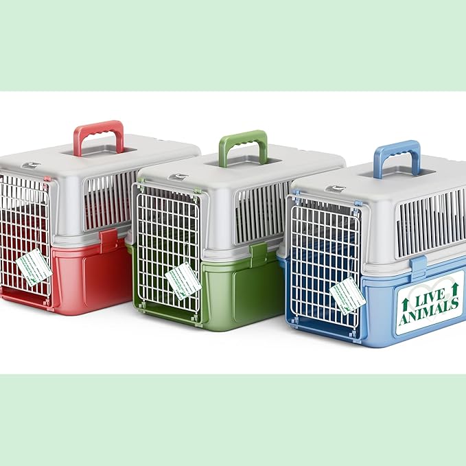 Eaasty 23 Pcs Kennel Travel Kit for Pets Airline Travel Accessories with 4 Live Animal Stickers 2 Pet Bowl 1 Live Pets Label 5 Storage Bag 10 Cable Ties 1 Tag for Airline Cargo Crates Shipping Packing