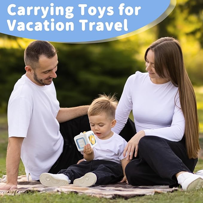 SOCBTNSO Busy Cube Toy for 1 Year Old, Montessori for 1+ Year Old, Travel Toys for Toddlers 1-3, Learning Fine Motor Skills| Birthday Gifts for 12 Months