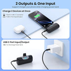 [2 Packs]Mini Portable Charger for iPhone 17/16,5500mAh LCD Display USB C Power Bank,Fast Phone Charging Travel Pocket Size Battery Pack for iPhone 17/17 Pro Max/Air/16/15 Series,Android(Black+Navy)