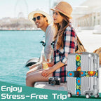 Slohif Luggage Straps for Suitcases Travel Belt Accessories Luggage Connector Identifiers 2 Pack Over Handle with Buckle Unique Nylon Adjustable Strap for Sleeping Bag Car Seat Cartoon Flower