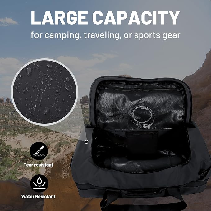 MIER Water Resistant Backpack Duffle Heavy Duty Convertible Duffle Bag with Backpack Straps for Gym, Sports, Travel