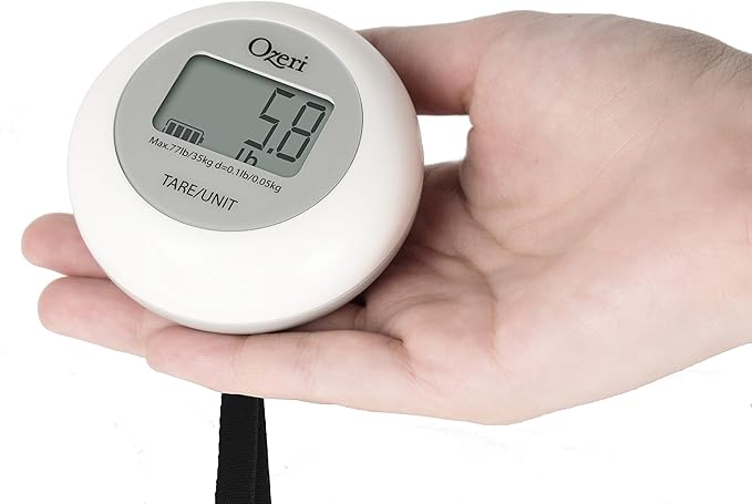 Ozeri Twist-and-Go Kinetic Kitchen and Luggage Scale, Battery-Free