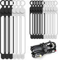 Silicone Cable Ties Cord Organizer Cable Management, 16Pcs 4.2" and 7.1" Reusable Cable Organizer Electronic Accessories for Home, Office, Kitchen, School, Travel(Black&White)