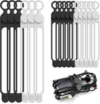 Silicone Cable Ties Cord Organizer Cable Management, 16Pcs 4.2" and 7.1" Reusable Cable Organizer Electronic Accessories for Home, Office, Kitchen, School, Travel(Black&White)