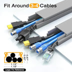 Delamu 157in Cord Hider, Cord Cover Wall Cable Management, Paintable Wire Cover for Cords, Cable Hider Raceway Kit, Cable Cover Concealer, Wire Hiders for TV on Wall, 10 X L15.7 W1.18 H0.6in, Grey