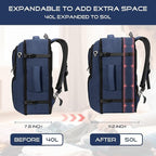 Travel Backpack for Men, Expanable Carry on Luggage Backpack, TSA 17.3 inch Laptop Bag Flight Approved, Lightweight Business Luggage Bag, Travel Gifts for Men Women, Blue