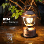 Lepro Vintage LED Camping Lantern Rechargeable - 15000mAh Power Bank, 1000LM Stepless Dimming, Dual Color Temp 2500K & 5000K, IPX4 Waterproof Retro Railroad Lantern for Camping, Home Decor & Emergency