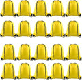 KUUQA 20Pcs Drawstring Backpack Bag Bulk Yellow Drawstring Bags String Backpack Sport Gym Sack Bags Foldable Storage Bag for Women Men Shopping Gym Travel Sports