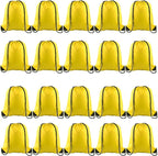 KUUQA 20Pcs Drawstring Backpack Bag Bulk Yellow Drawstring Bags String Backpack Sport Gym Sack Bags Foldable Storage Bag for Women Men Shopping Gym Travel Sports