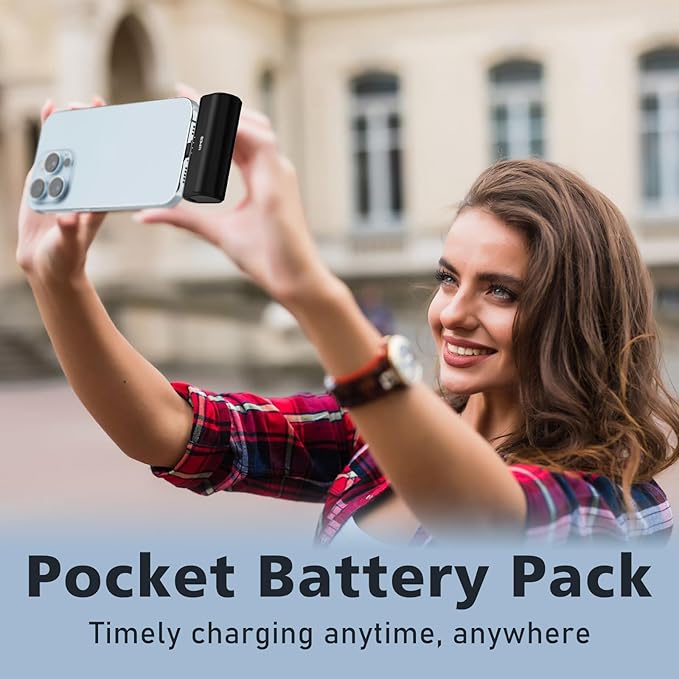 UPEB Small Portable Charger for iPhone 5000mAh 2 Packs with Built in Cable, MFi Certified Compact Power Bank Cordless External Battery Pack for All iPhone Series 14/13/12/11/XR/X/SE/8/7/6 Pro Max