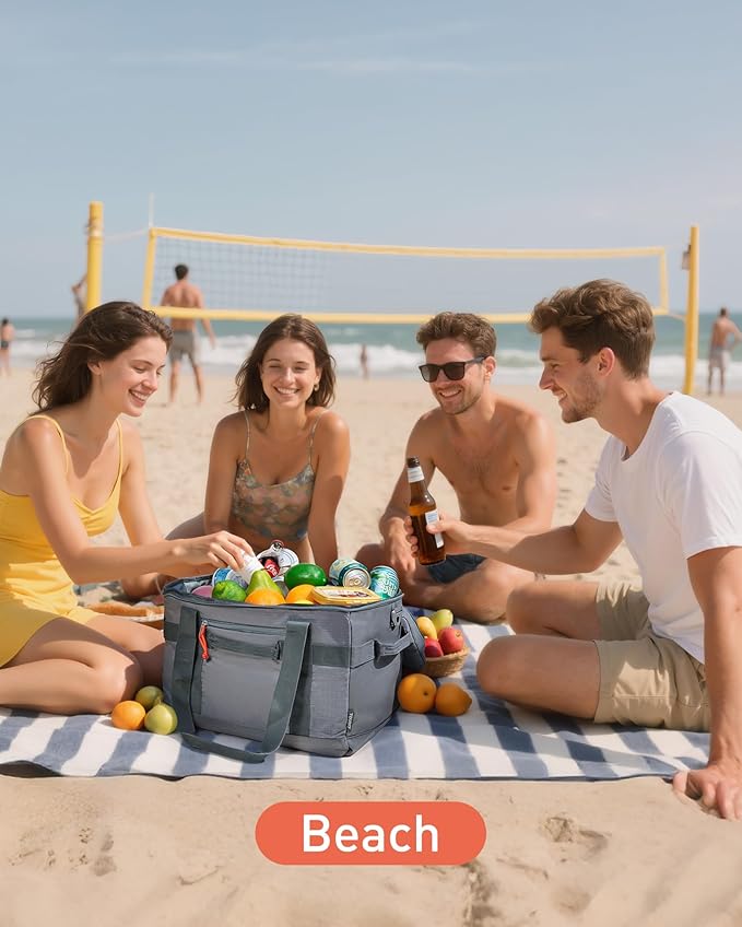 TOURIT Soft Sided Cooler Bag Insulated 30/48/60 Cans, Large Collapsible & Leakproof Ice Chest for Picnic, Beach, Camping, Travel