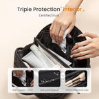 LOVEVOOK Travel Makeup Bag for Women, 2Pcs Puffer Waterproof Cosmetic Organizer, Large Capacity Pouch Open Flat Small Toiletry Bag with Brush Compartment & Handle (Black, Large)