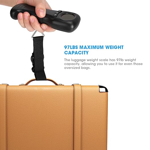 Sonew Luggage Scale, Portable 50kg Digital Luggage Weight Scale with 2 X AAA Batteries (not Inclued), Travel Accessories for Airplane Travel Luggage Measuring