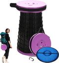 Spisces Upgraded Collapsible Stool with Cushion, 1000 lbs Capacity & 19.7-in High, Wider & Taller Heavy Duty Portable Telescoping Foldable Seat for Adults Camping, Travel, Music Festivals, Outdoors