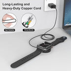 Fast Charger for Apple Watch Charger, Magnetic iWatch Charger to USB A Cable 3.3FT with USB A Wall Plug Adapter for Apple iWatch Series Ultra/10/9/8/7/6/SE/5/4/3/2 (Black)